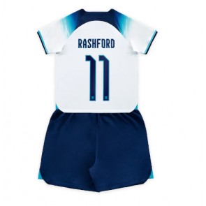 Anglie Marcus Rashford #11 Dětské Domácí dres komplet MS 2022 Krátký Rukáv (+ trenýrky)